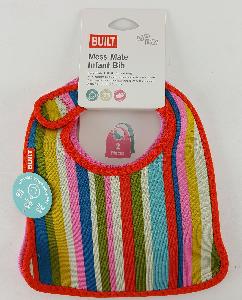 MESS MATE BABY BIB PINK STRIP